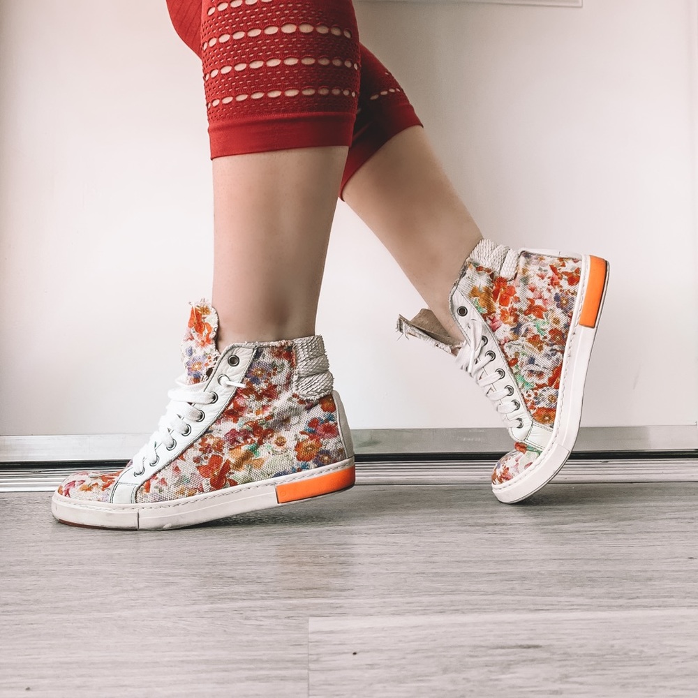 Matto Flower Sneakers Leather and Canvas